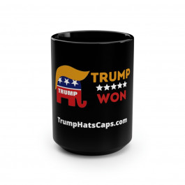 Trump Won Black Mug, 15oz
